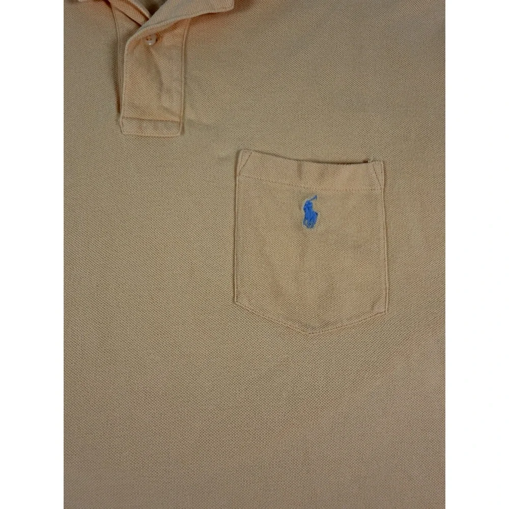 Vintage Polo Ralph Lauren Peach Short Sleeve Pocket Polo Shirt Size L